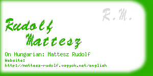 rudolf mattesz business card